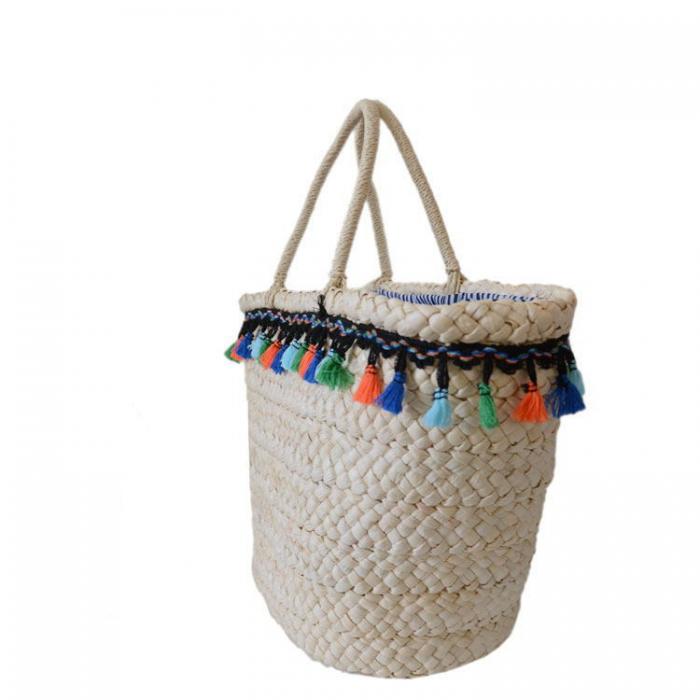Women girl shoulder beach tote bags  with A Tassel  for summer