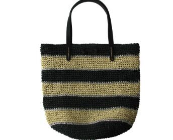 Custom Crochet Striped Beach straw Bag handmade classic bags