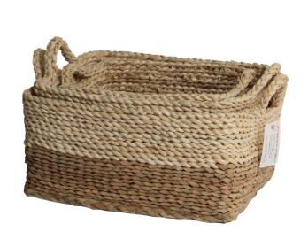 Cotton Straw laundry basket three pcs manufacturer