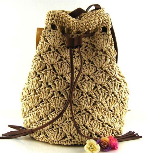2018 Fashion  Wove Straw bags backpack cheap  australia with leather belt