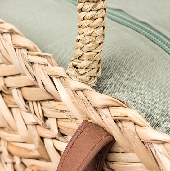 For Sale women summer natural straw bag travel shopping beach fashion tote bag with leather belt bulk