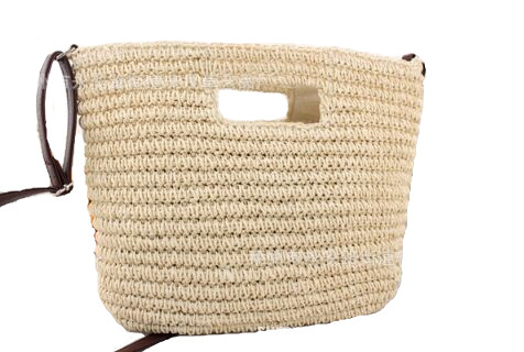 Crochet paper rope square straw bags crossbody bags