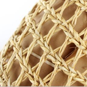 Half-round bag made of straw Rattan Woven Beach Bags recycle weaving