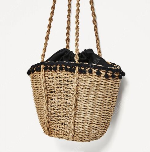 Straw Shoulder beach Bags with long Cross body bags