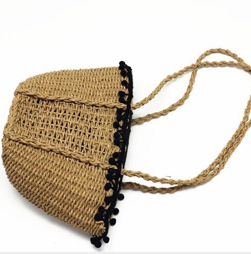 Straw Shoulder beach Bags with long Cross body bags