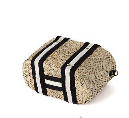 Seagrass Straw Bags with Cotton handle